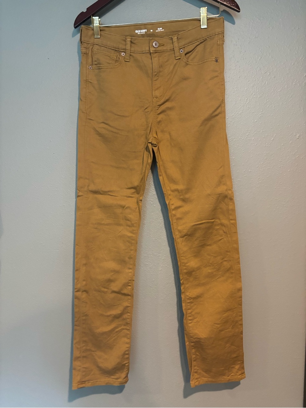 Old Navy Boy’s Slim Pants in Dark Khaki